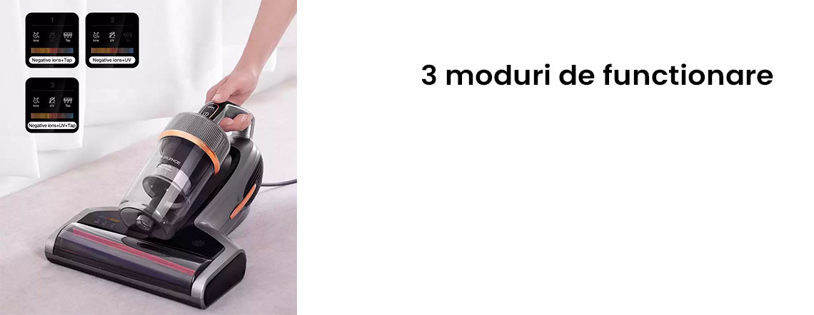 Ajusteaza aspirarea cu 3 moduri diferite, adaptate nevoilor tale.