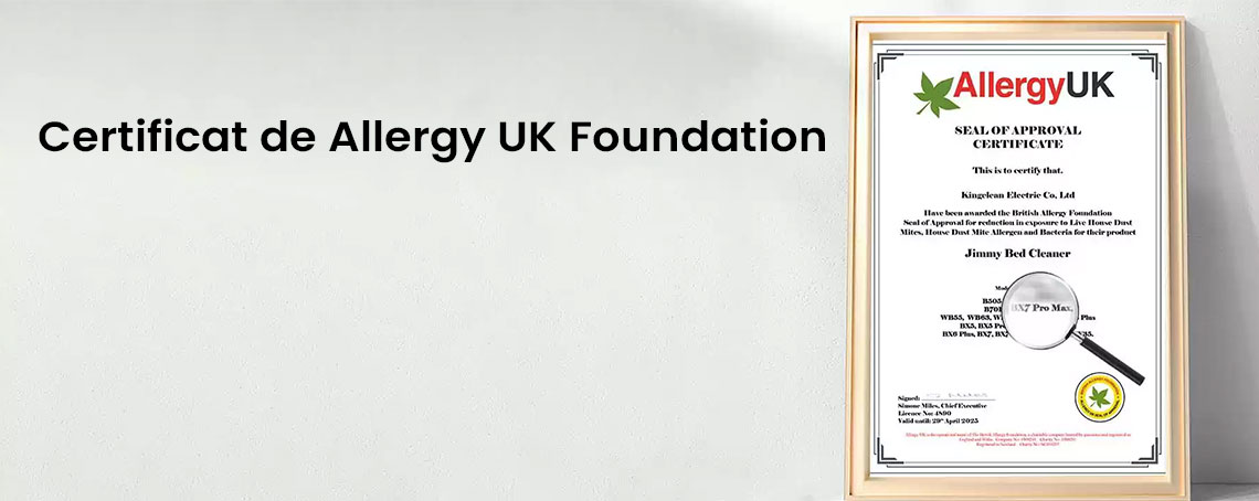 Certificat de Allergy UK Foundation