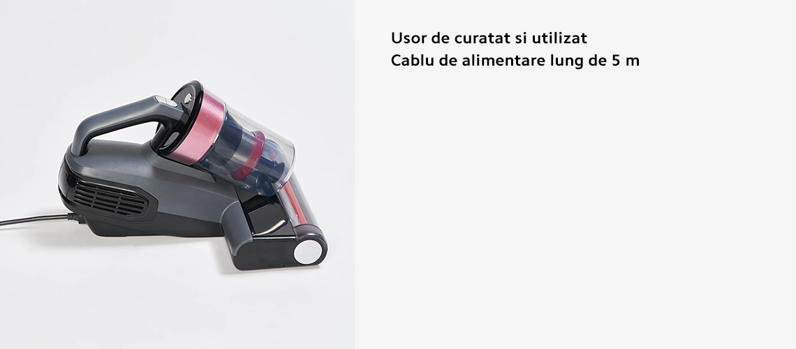 Aspirator antiacarieni JIMMY BX8 Anti-mite UV Vacuum - Cablu de alimentare de 5m lungime  Iti permite sa cureti o suprafata mare fara a opri si schimba prizele.