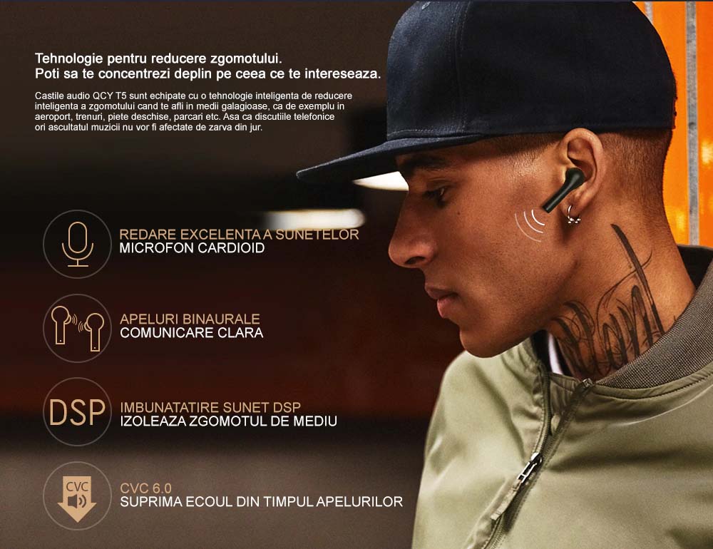 Casti audio QCY T5