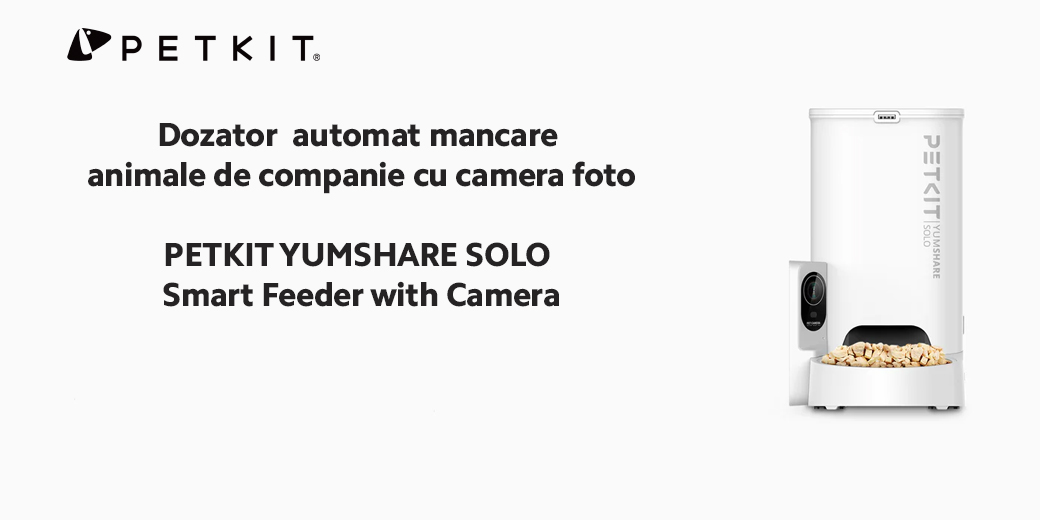 Dozator automat mancare animale de companie cu camera PETKIT YUMSHARE SOLO Smart Feeder with Camera