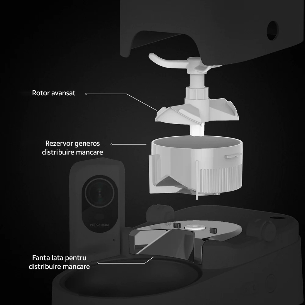 Dozator automat mancare animale de companie cu camera PETKIT YUMSHARE SOLO Smart Feeder with Camera