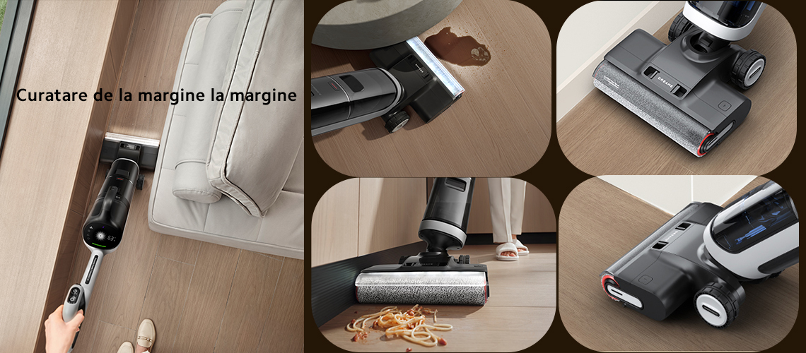Aspirator vertical cu spalare Dreame H14 Dual Wet and Dry Vacuum, putere 380W, 18.000Pa, Autonomie 75 min