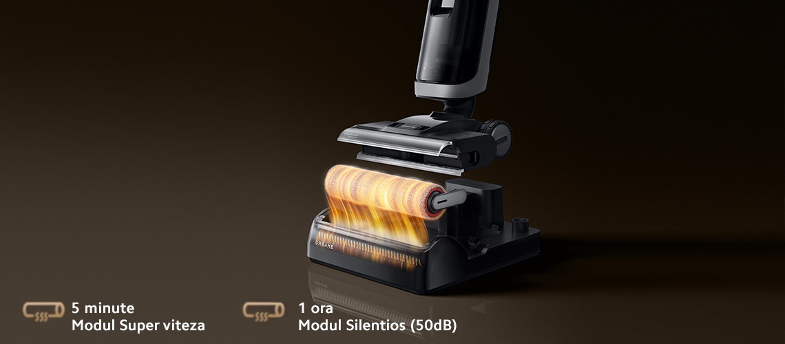 Aspirator vertical cu spalare Dreame H14 Dual Wet and Dry Vacuum, putere 380W, 18.000Pa, Autonomie 75 min
