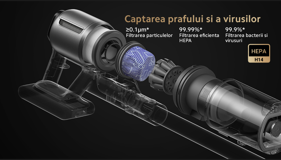 Aspirator vertical fara fir Dreame Z30 Cordless Stick Vacuum, 22.000Pa, 3200mAh, autonomie 90 min
