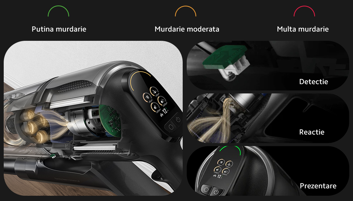 Aspirator vertical fara fir Dreame Z30 Cordless Stick Vacuum, 22.000Pa, 3200mAh, autonomie 90 min