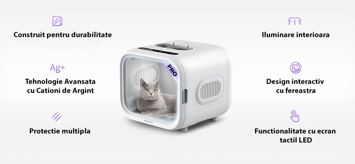 Uscator Smart PETKIT AirSalon Max Pro pentru animale de companie