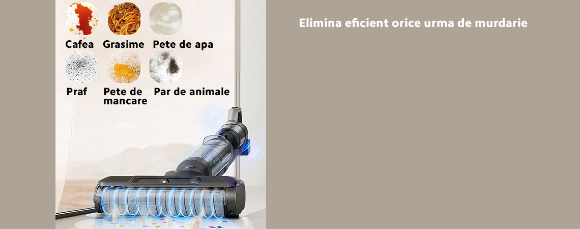 Aspirator vertical fara fir Jimmy PW11 Pro Max 5-in-1 Cordless Wet & Dry Vacuum Cleaner, putere 460W, autonomie 80 min