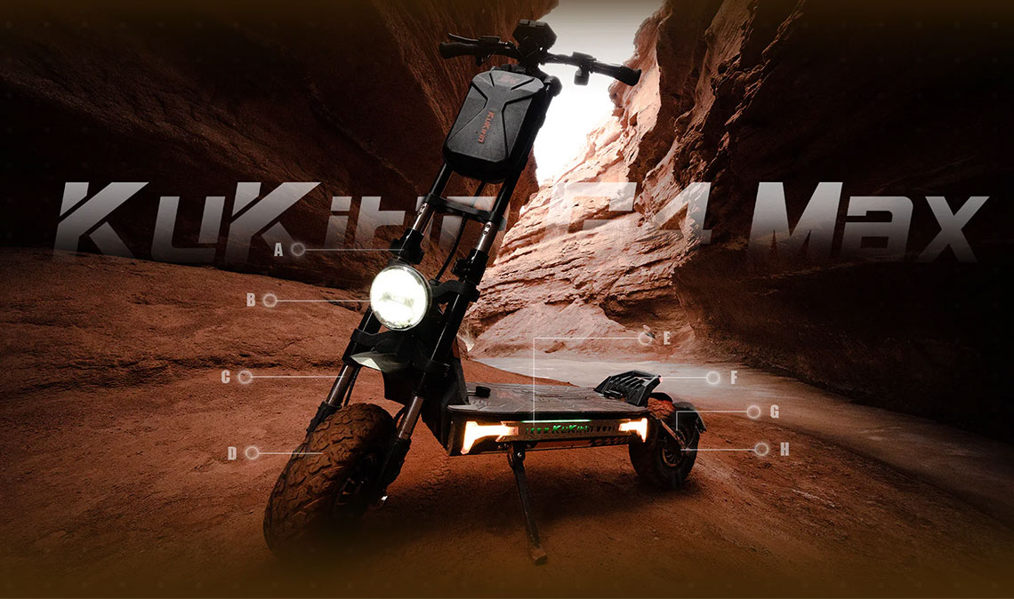 Trotineta electrica pliabila Kukirin G4 Max, viteza max 86km/h, autonomie 95km, motor 2x1600W, acumulator 60V 35.2Ah