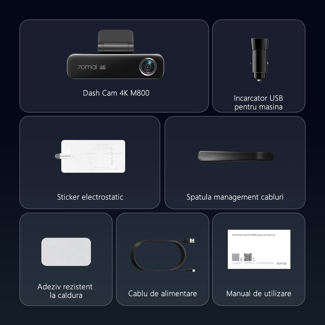 Camera auto 70mai Dash Cam 4K M800