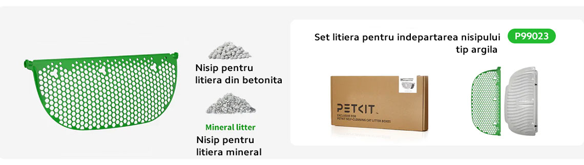 Set accesorii PETKIT Magnetic Cat Litter Remover pentru indepartarea nisipului de tip argila pentru pisici, verde