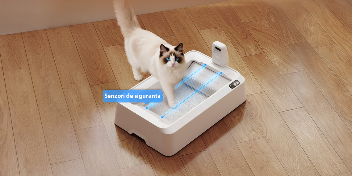 Litiera smart cu autocuratare PETKIT T7 Purobot Crystal Duo