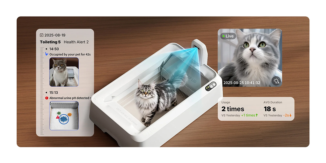 Litiera smart PETKIT T7 Purobot Crystal Duo