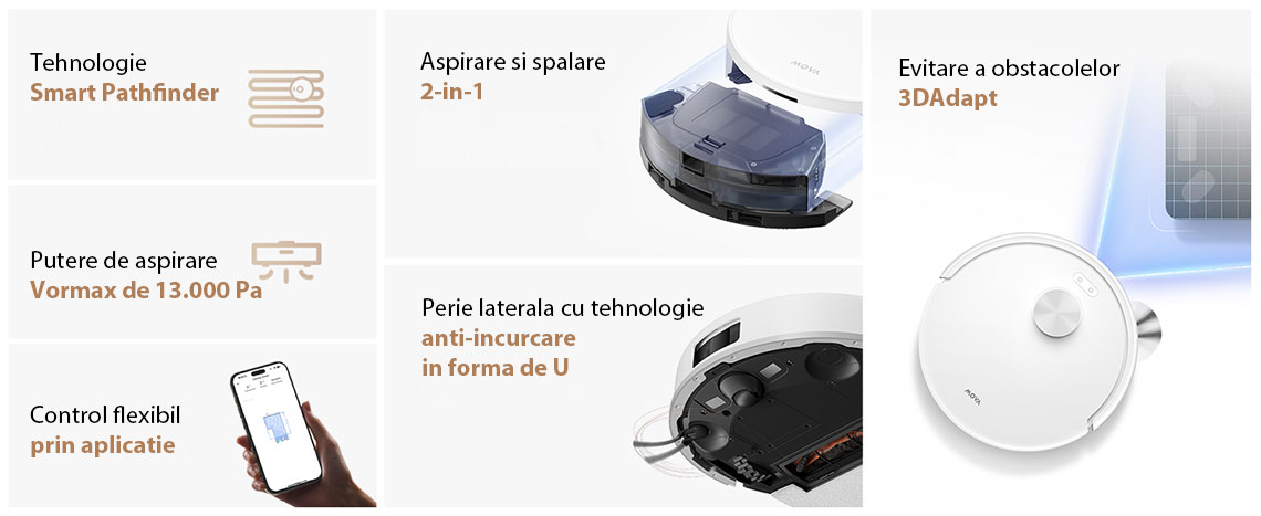 Aspirator robot cu mop MOVA E20S Pro Robot Vacuum Cleaner