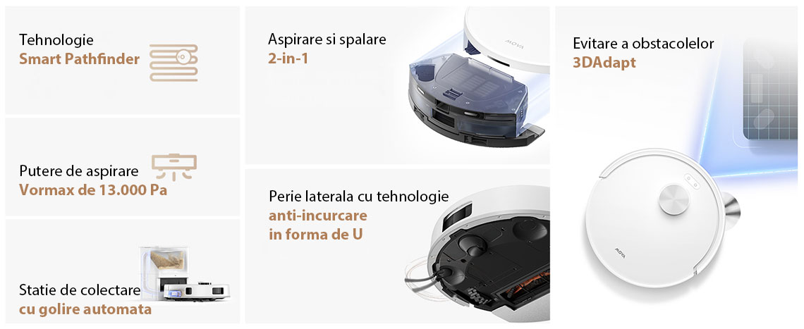 Aspirator robot cu mop MOVA E20S Pro Plus Robot Vacuum Cleaner
