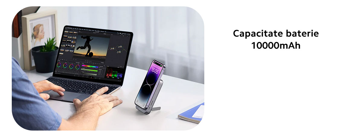 Cu o capacitate de 10.000 mAh, bateria externa PB206 ofera suficienta energie pentru a-ti mentine dispozitivele alimentate pentru mai mult timp.