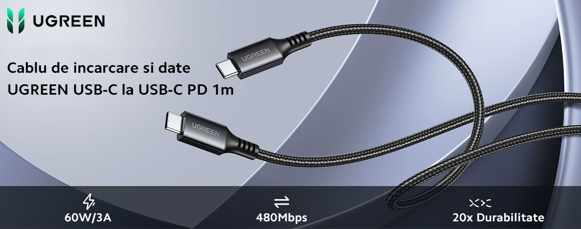 Construit pentru durabilitate si utilizare indelungata, cablul este echipat cu conectori rezistenti si materiale premium, asigurand o conexiune stabila si protectie impotriva uzurii zilnice. Ideal pentru birou, calatorii si utilizare zilnica, acest cablu USB-C ofera fiabilitate si performanta de top pentru orice dispozitiv compatibil.