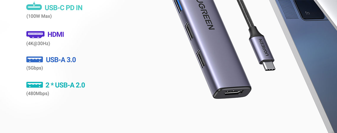 Adaptorul multifunctional 5-in-1 UGREEN USB-C