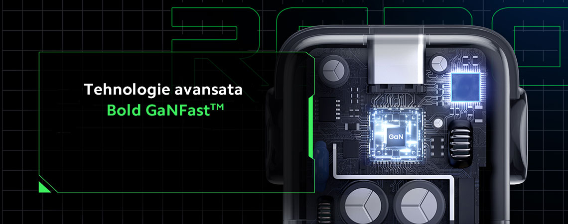 Incarcatorul UGREEN Nexode RG 65W integreaza tehnologia revolutionara GaNFast™, oferind o eficienta de conversie a energiei de 95%.