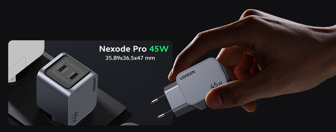 Incarcare rapida si design compact pentru confort maxim  Incarcatorul UGREEN Nexode Pro