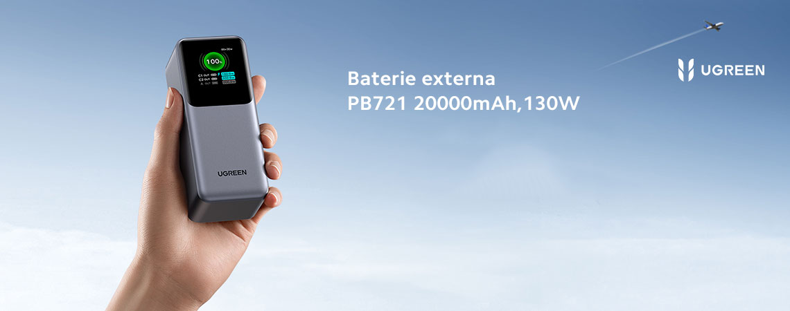 Baterie externa UGREEN 20000mAh 130W Fast Charging Power Bank PB721
