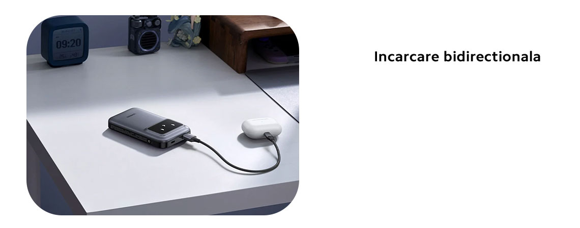 Bateria externa UGREEN 10000mAh PB511 suporta tehnologia de incarcare rapida de pana la 30 W, permitandu-ti sa incarci un iPhone 15 pana la 60% in doar 30 de minute.
