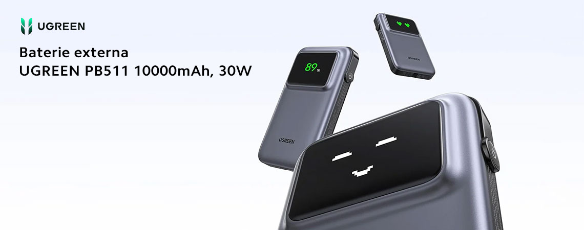 Incarcarea dispozitivelor esentiale devine mai eficienta cu UGREEN Power Bank 10.000mAh, 30W. Suportul pentru incarcare rapida de pana la 30W permite alimentarea unui iPhone 15 de la 0% la 60% in doar 30 de minute, oferind energie rapida atunci cand ai nevoie.