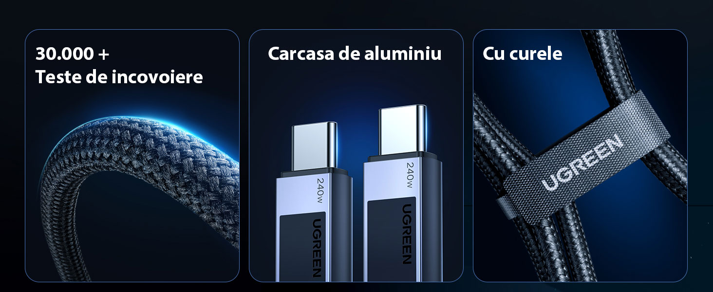 Cablu de date si incarcare UGREEN USB-C to USB-C PD 3.1 Fast Charging Cable L513