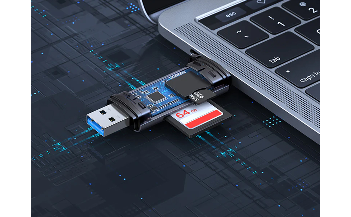 Cititor de carduri UGREEN CM185 USB-C/USB-A Card Reader