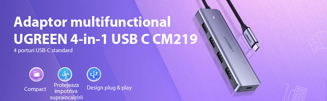 Adaptor multifunctional UGREEN 4-in-1 USB C CM219 