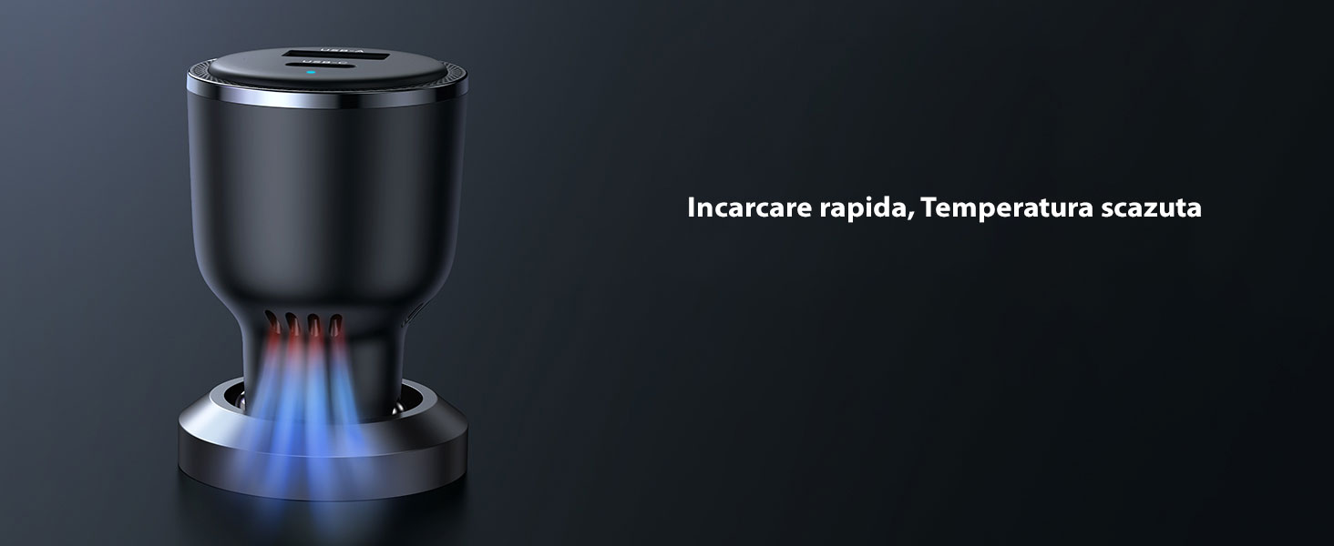 Incarcator auto UGREEN 63W 2-Port Fast Car Charger - Incarcare rapida, Temperatura scazuta