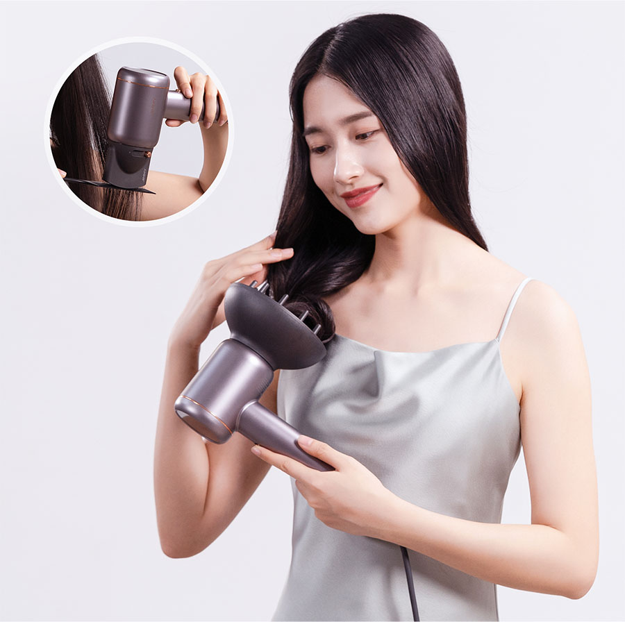 Uscator de par JIMMY Nano Ultrasonic Hair Dryer F8 (Purple Mauve), 110000rpm, 18l/s, display smart